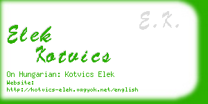 elek kotvics business card